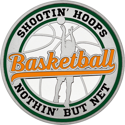Orange "Basketball" with Dark Green Outer Circular Borders